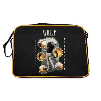 Golf Golf Golfer Sport Hobby Club Vintage - Retro Bag - black/gold - Back