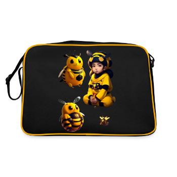 Kawaii Abeille Enfant - Sac Retro - noir/or - Dos