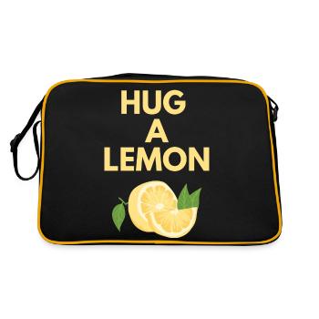 HUG A LEMON - Retro Bag - black/gold - Back