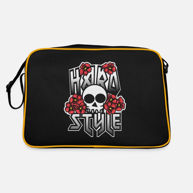 Crâne HARD STYLE incrusté dans les fleurs Sac Retro