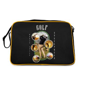 Golf Golf Golfer Sport Hobby Club Vintage - Retro Bag - black/gold - Back