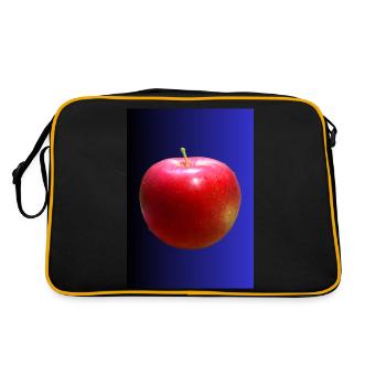 Apfel - Retro Tasche - Schwarz/Gold - Hinten