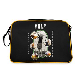 Golf Golfing Golfer Sport Hobby Club Vintage - Retro Bag - black/gold - Back