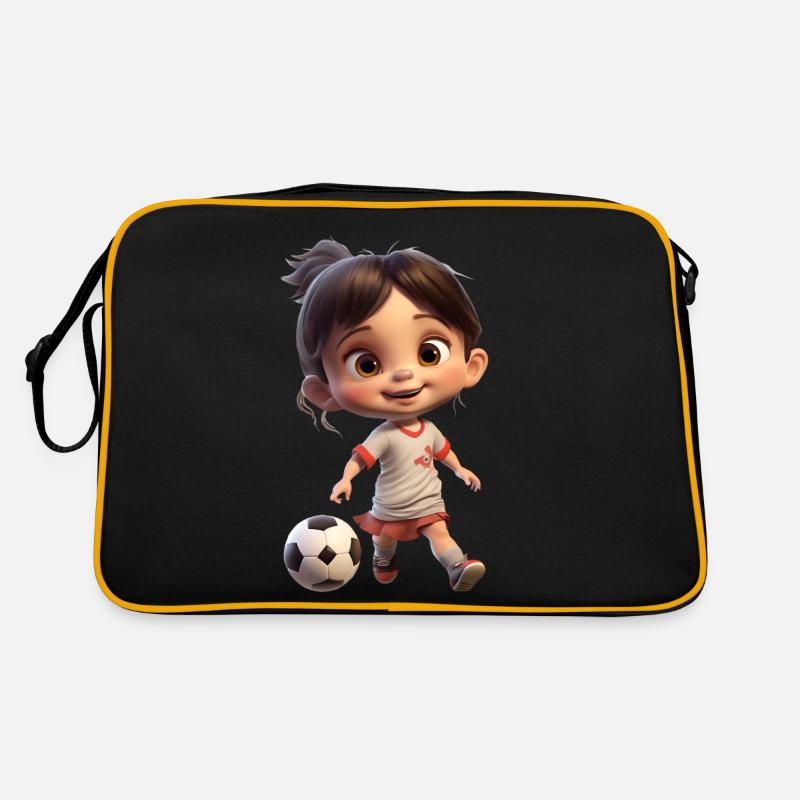 Fussballerin Mädchen Retro Tasche
