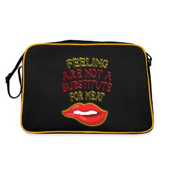 Les sentiments ne remplacent pas la viande - Sac Retro - noir/or - Dos