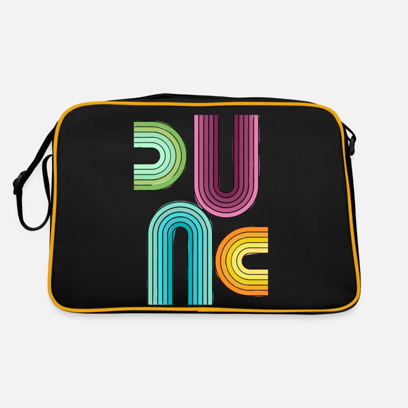 buntes Muster - Retro Tasche - Schwarz/Gold