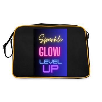 Sparkle Glow Level Up - Retro Tasche - Schwarz/Gold - Hinten