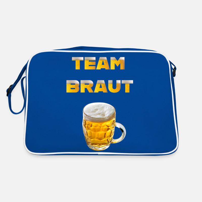 Team Braut Bier Schriftzug mit Bierkrug Retro Tasche