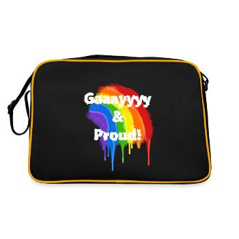 Fröhlich und stolz! LGBTQ-Stolz - Retro Tasche - Schwarz/Gold - Hinten