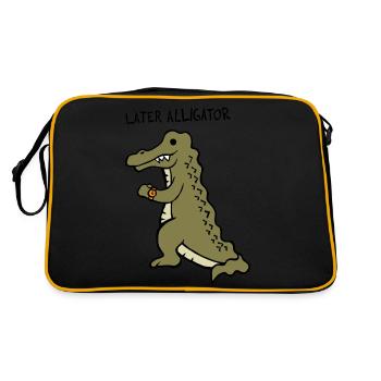 Later Alligator - Retro Bag - black/gold - Back