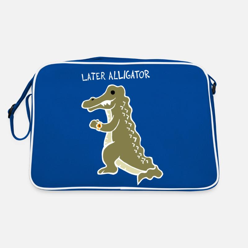 Später Alligator (weiß) Retro Tasche