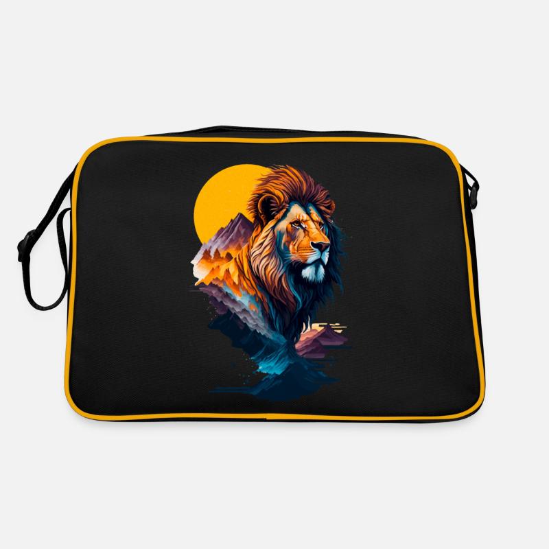 Illustration abstraite du lion Sac Retro