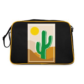 Cactus dans le désert - Sac Retro - noir/or - Dos