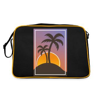 Palmiers au coucher du soleil au bord de la mer vacances - Sac Retro - noir/or - Dos