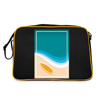 Plage Mer Surf Vacances Wave Surf Planche de surf - Sac Retro - noir/or - Dos