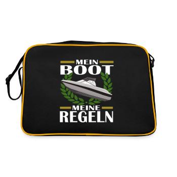 MEIN BOOT MEINE REGELN - Retro Tasche - Schwarz/Gold - Hinten