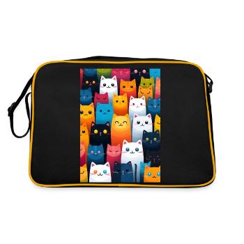 cat pattern - Sac Retro - noir/or - Dos