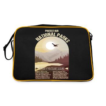 New Zealand's National Parks - Retro Bag - black/gold - Back