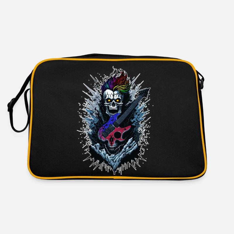 Skull Halloween Punk - Sac Retro - noir/or