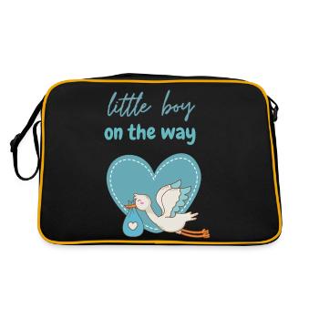 Little boy on the way with Stork 2 - Retro Bag - black/gold - Back