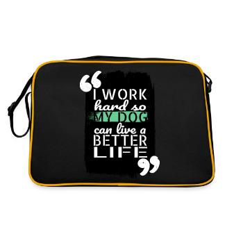 birthday present beagle dog sayings dogs - Retro Bag - black/gold - Back