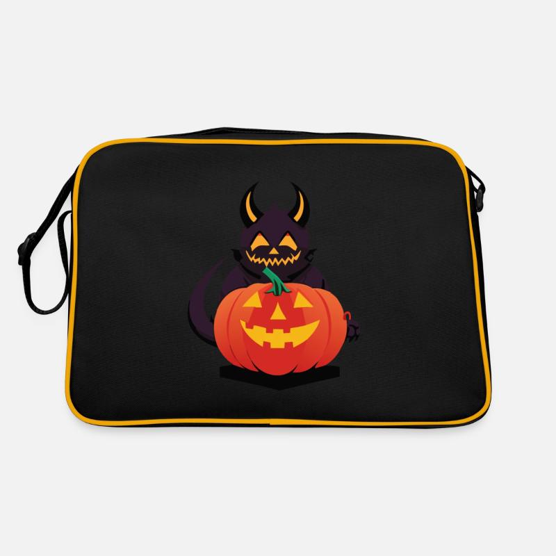 Halloween Devil Monster with Pumpkin Head Retro Bag