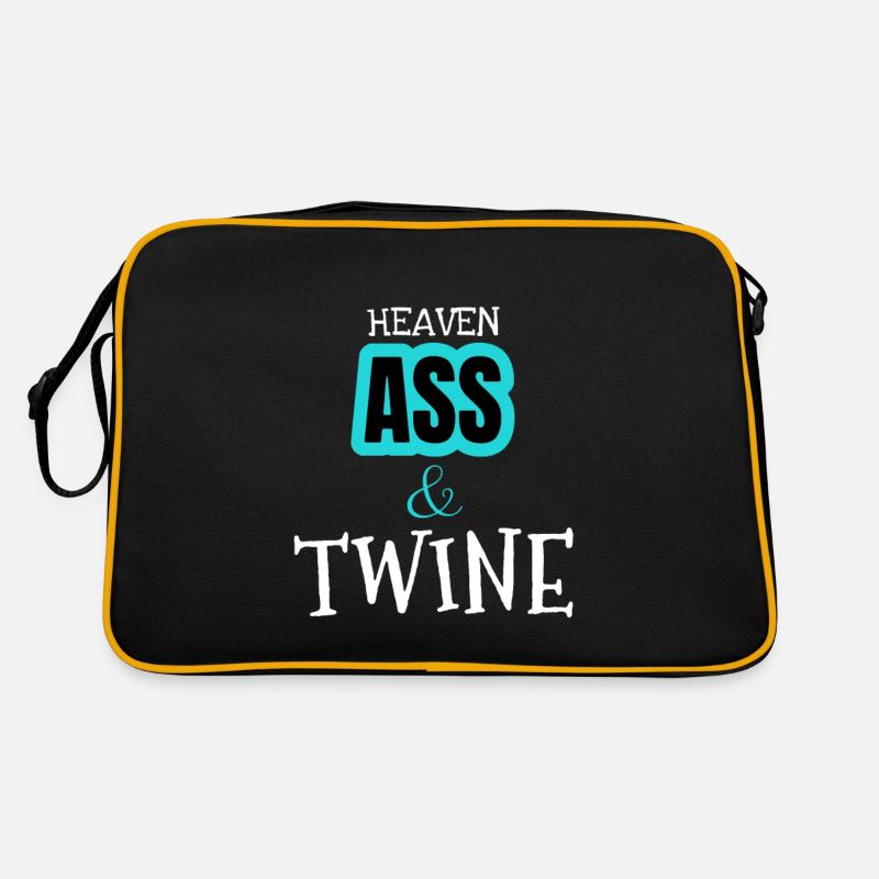 Heaven Ass & Twine - Retro Tasche - Schwarz/Gold