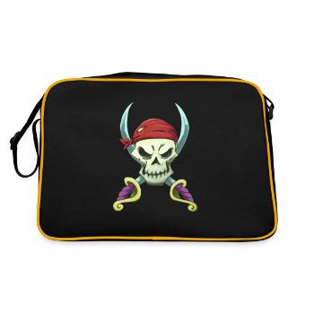 Crâne de pirate - Sac Retro - noir/or - Dos