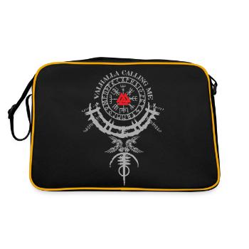 vikings valhalla calling me celts norsemen - Retro Bag - black/gold - Back