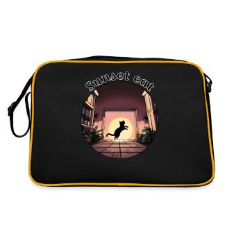 Sunset cat 1 - Retro Bag - black/gold - Back