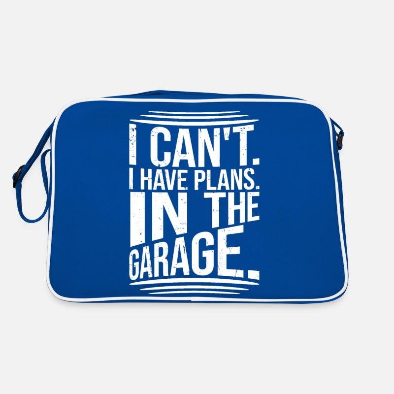 I Can't I Have Plans In The Garage Dad Saying Retro Bag