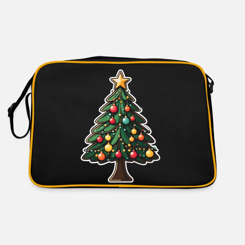 Christmas Tree Christmas Drawing Retro Bag