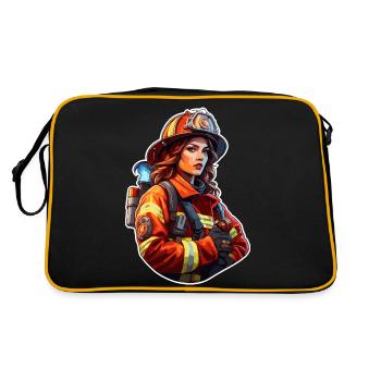 Pompier/Incendie/Incendie/Extinction/Héroïne - Sac Retro - noir/or - Dos