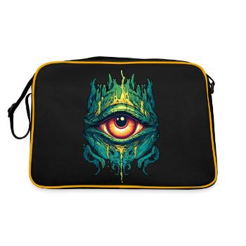 das dritte Auge - Mystischer Blick - Retro Tasche - Schwarz/Gold - Hinten