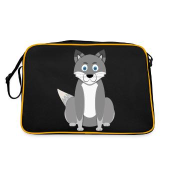 Loup de dessin animé - Sac Retro - noir/or - Dos