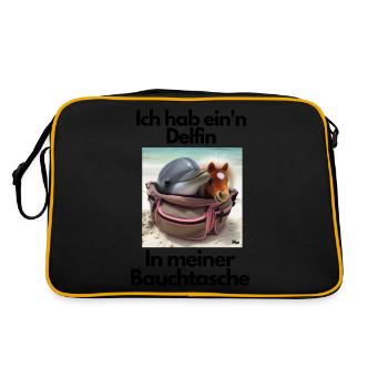 Malle Deflin Bauchtasche 3 - Retro Tasche - Schwarz/Gold - Hinten