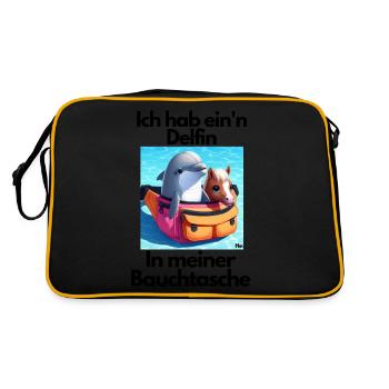 Malle Delfin Bauchtasche 1 - Retro Tasche - Schwarz/Gold - Hinten