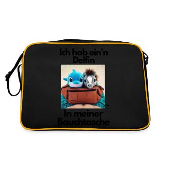 Malle Delfin Bauchtasche 2 - Retro Tasche - Schwarz/Gold - Hinten
