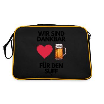 Malle WIR SIND DANKBAR FÜR DEN SUFF 2 - Retro Tasche - Schwarz/Gold - Hinten