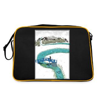 Rivière japonaise - Japanese River - Sac Retro - noir/or - Dos