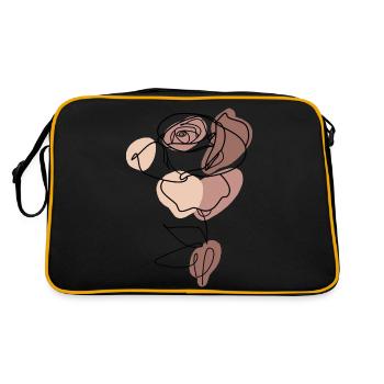 VINTAGE LINEARE ROSENBLUME - Retro Tasche - Schwarz/Gold - Hinten
