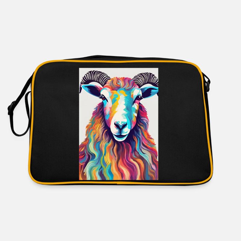 Bunter Schafbock Retro Tasche