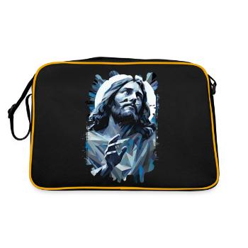 jesus bible christian religion christian cross christian - Retro Bag - black/gold - Back