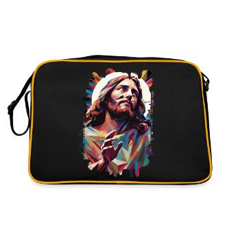 jesus bible christian religion christian cross christian - Retro Bag - black/gold - Back