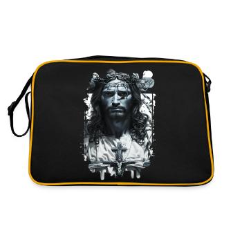 jesus bible christian religion christian cross christian - Retro Bag - black/gold - Back