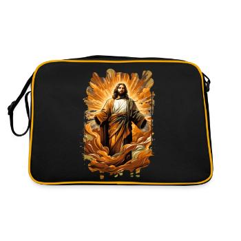 jesus bible christian religion christian cross christian - Retro Bag - black/gold - Back