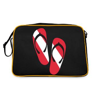 Slippers Red and White - Retro Bag - black/gold - Back