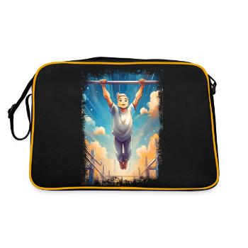 Blond et pliable - gymnaste drôle - Sac Retro - noir/or - Dos
