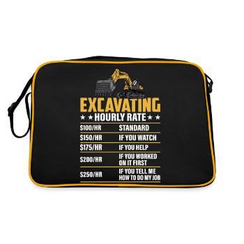 Excavation -Taux horaire- Opérateur d’excavatrice - Sac Retro - noir/or - Dos