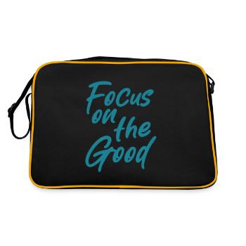 focus on the good , message positif et motivant - Sac Retro - noir/or - Dos